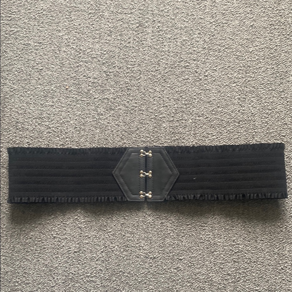 4” wide black elastic belt with silver 40”-43”hardware